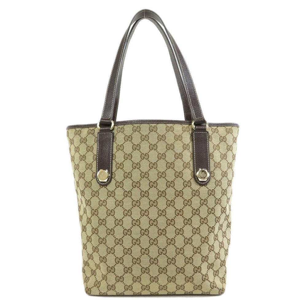 Gucci bag Charmy Canvas leather brown tote monogram GG